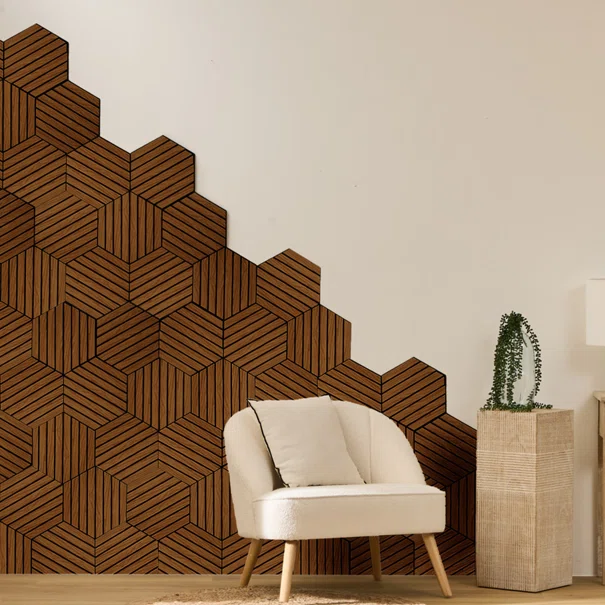 3D Πάνελ Τοίχου Ξύλινα (Σετ 3τμχ) A-S Colva Brown 212904B