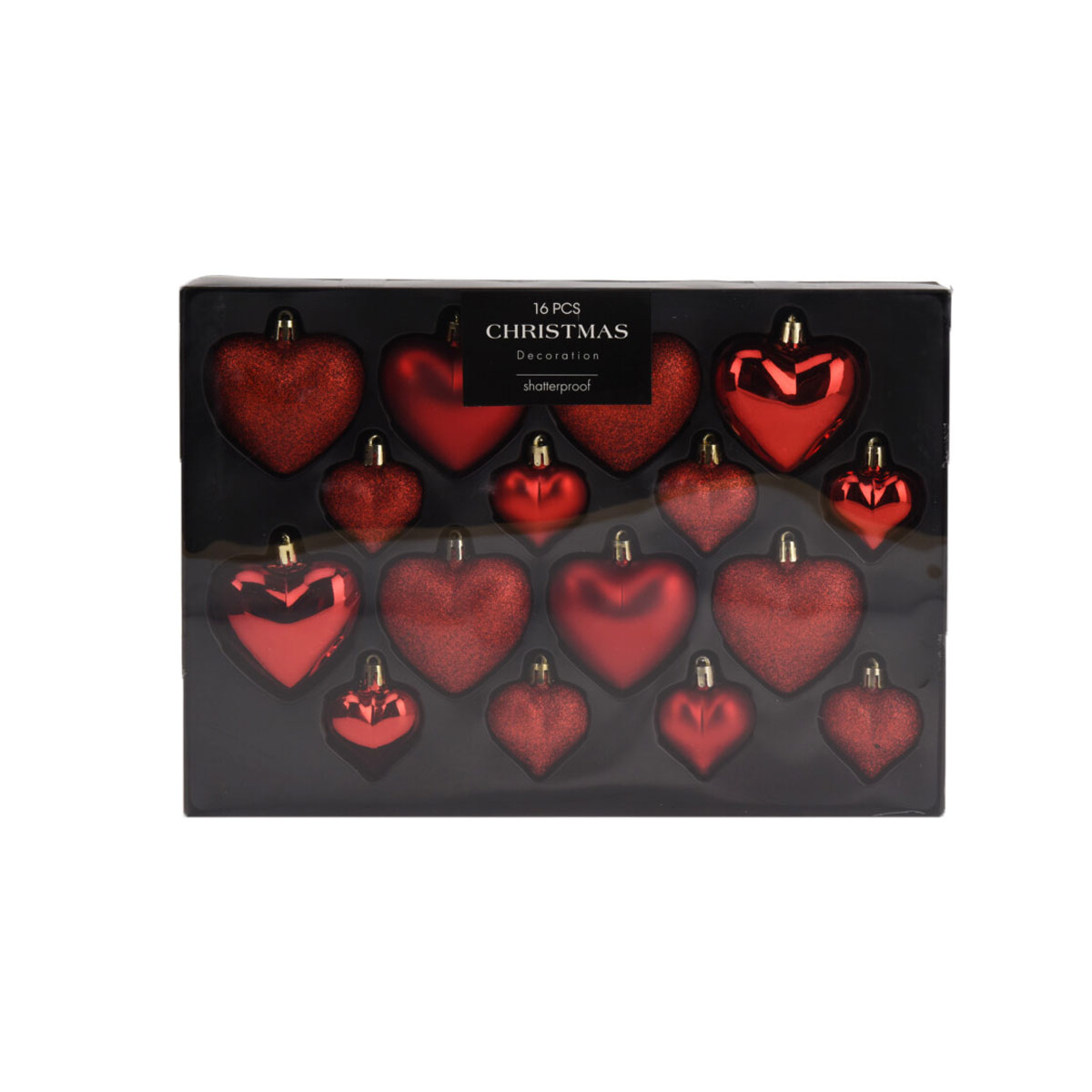 Χριστουγεννιάτικα Στολίδια (Σετ 16τμχ) K-M Heart Red AVS101620