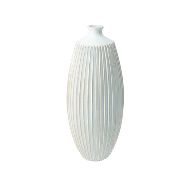 Διακοσμητικό Βάζο (Φ12x31) K-M Off White APF670460