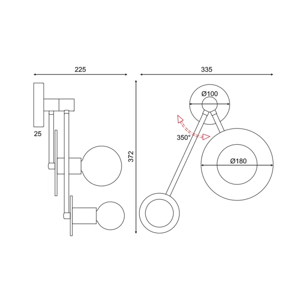 Απλίκα Τοίχου Aca Clock OD742W74BR Satin Brass