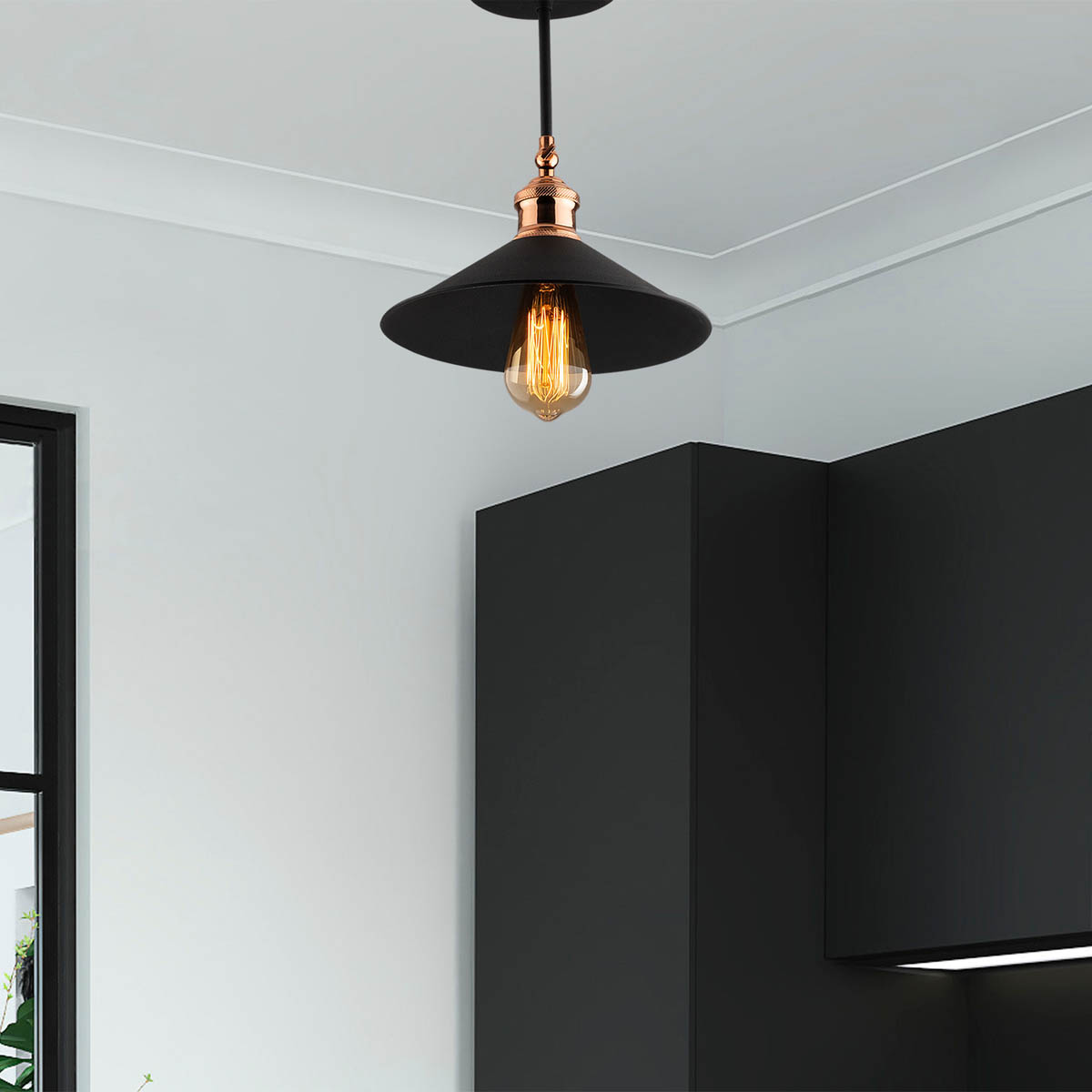 Φωτιστικό Οροφής Μονόφωτο A-G Berceste 525NOR1298 Black