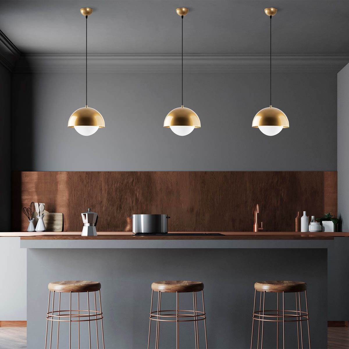 Φωτιστικό Οροφής Μονόφωτο A-G Camgoz 942FLG2511 Gold