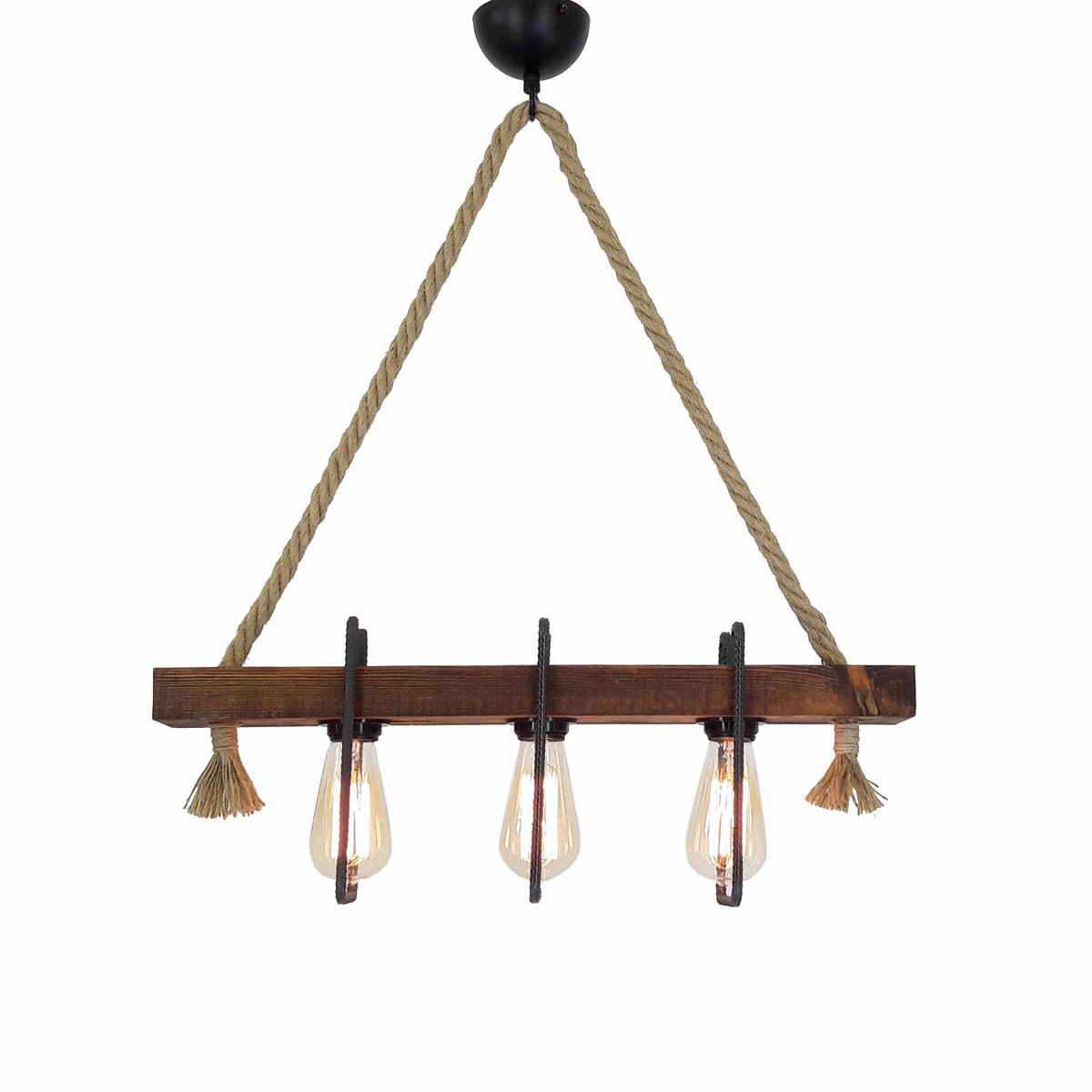 Φωτιστικό Οροφής Τρίφωτο A-G Demir 806ALD1478 Walnut