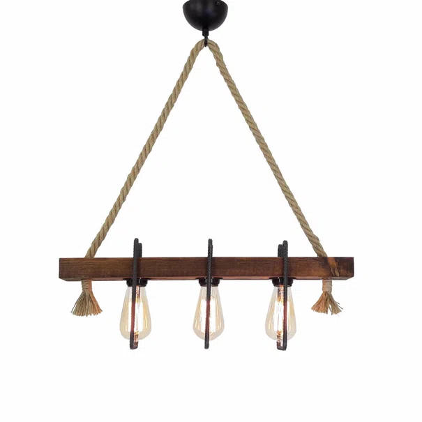 Φωτιστικό Οροφής Τρίφωτο A-G Demir 806ALD1478 Walnut