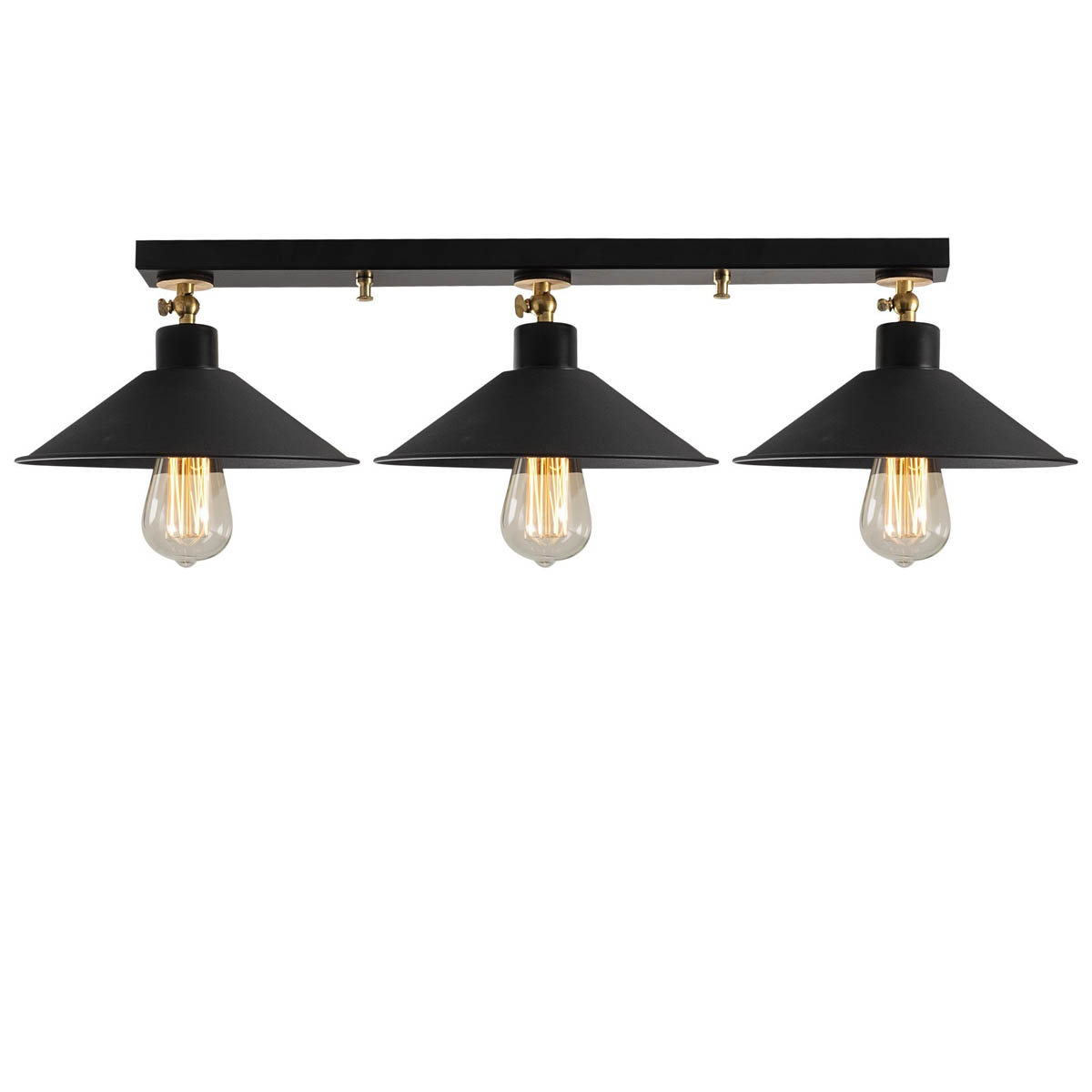 Φωτιστικό Οροφής Τρίφωτο A-G Berceste 525NOR1302 Black