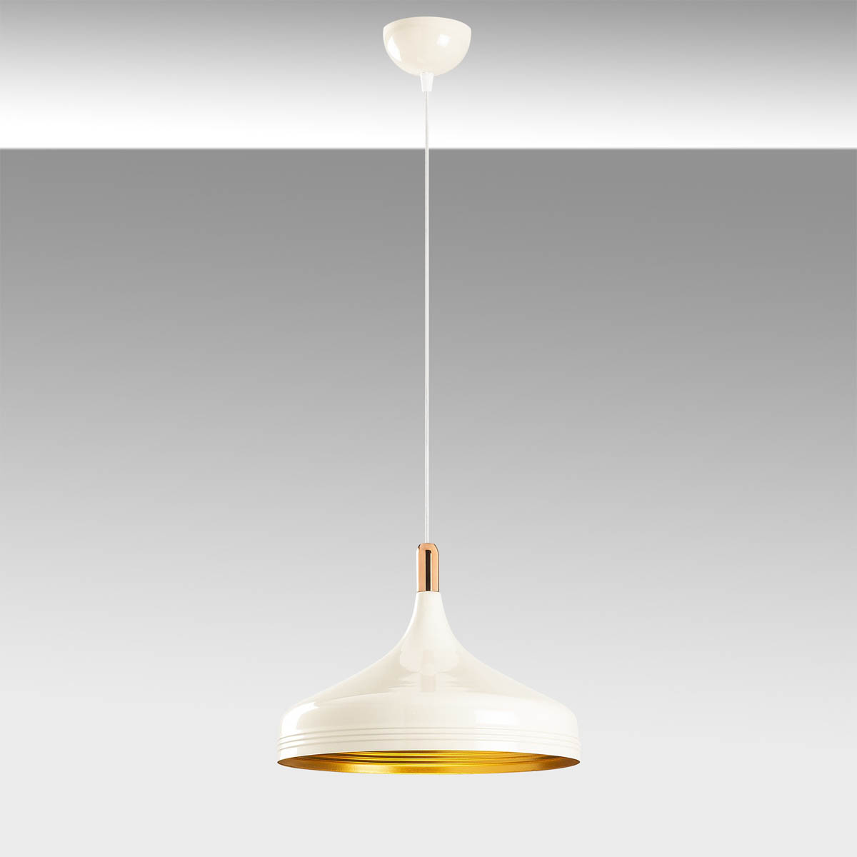 Φωτιστικό Οροφής Μονόφωτο A-G Saglam 892OPV1521 White/Gold