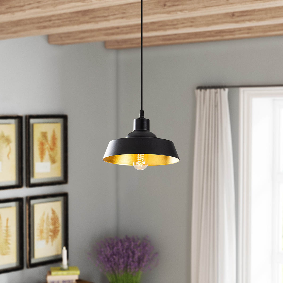 Φωτιστικό Οροφής Μονόφωτο A-G Berceste 521SHN3143 Black