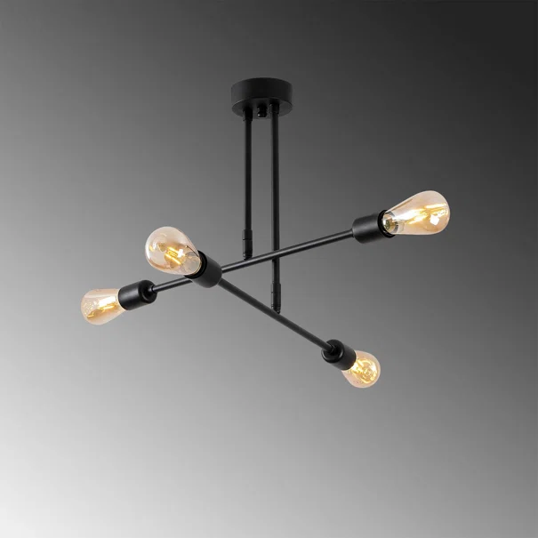 Φωτιστικό Οροφής Πολύφωτο A-G Flower 521SHN3431 Black