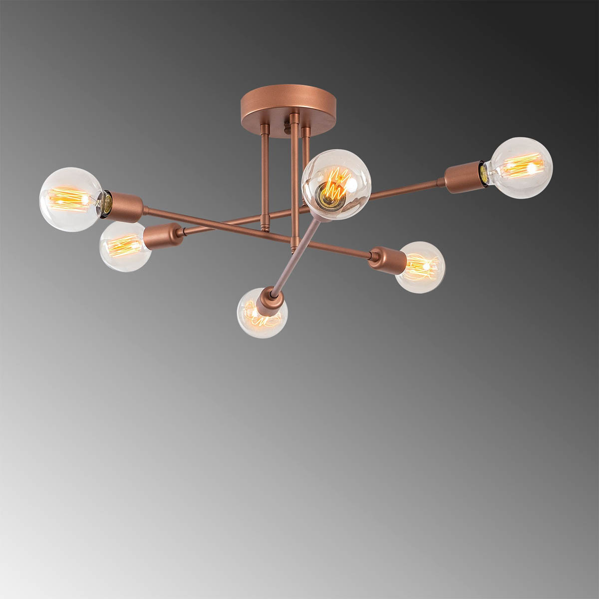 Φωτιστικό Οροφής Πολύφωτο A-G Flower 521SHN1131 Copper