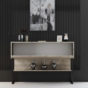 Κονσόλα Εισόδου (120x30x80) A-G Luxe 618BLY1410 Travertine/Black