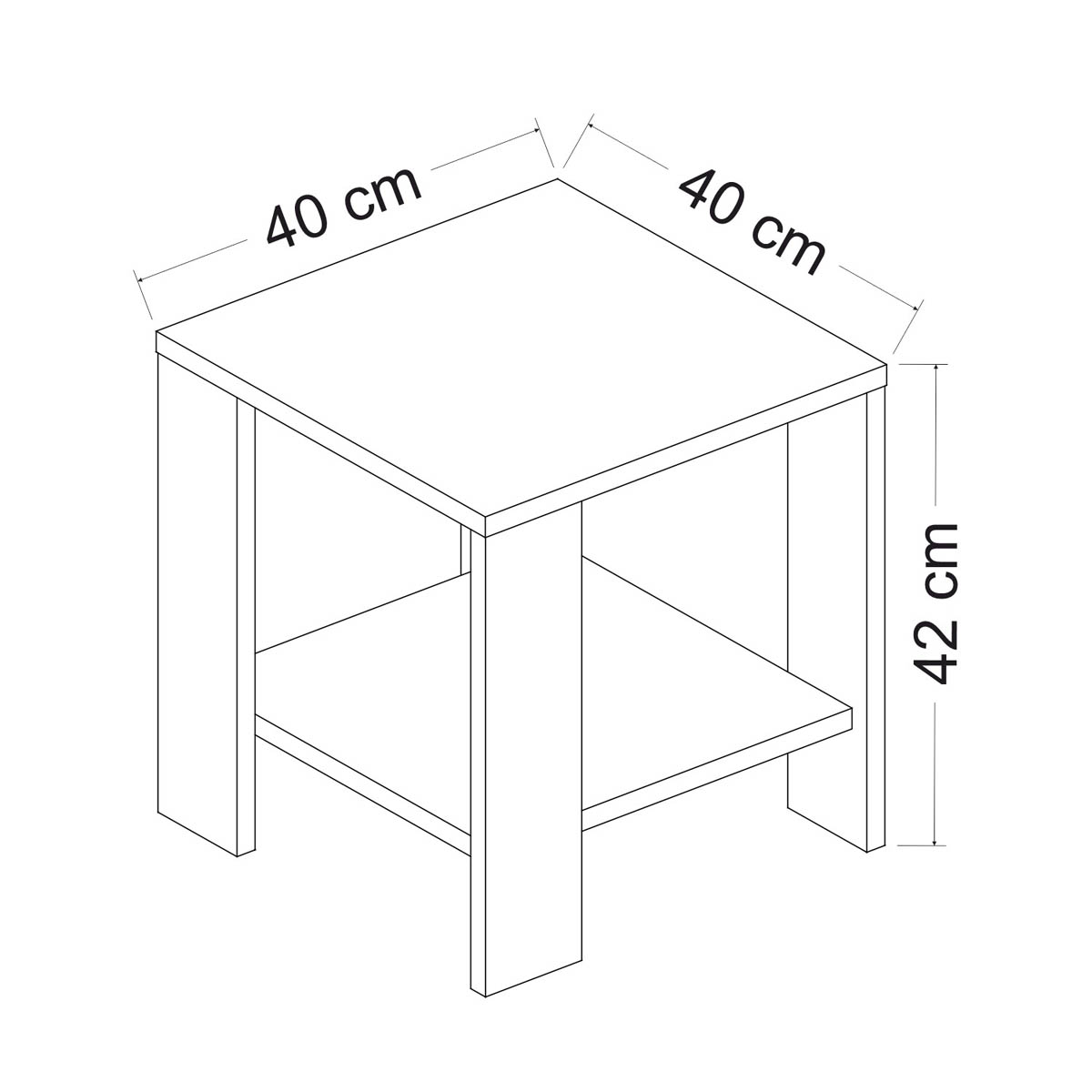 Βοηθητικό Τραπεζάκι (40X40X42) A-G Midi Yan 362Ant1108 Walnut Έπιπλα Σαλονιού Τραπεζάκια Βοηθητικά Spitishop