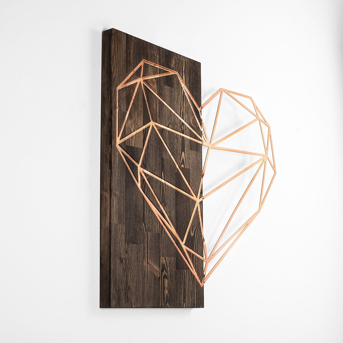 Διακοσμητικό Τοίχου (58X58) A-G Heart Copper 899Skl2240 Διακόσμηση Διακοσμητικά Ξύλινα Spitishop