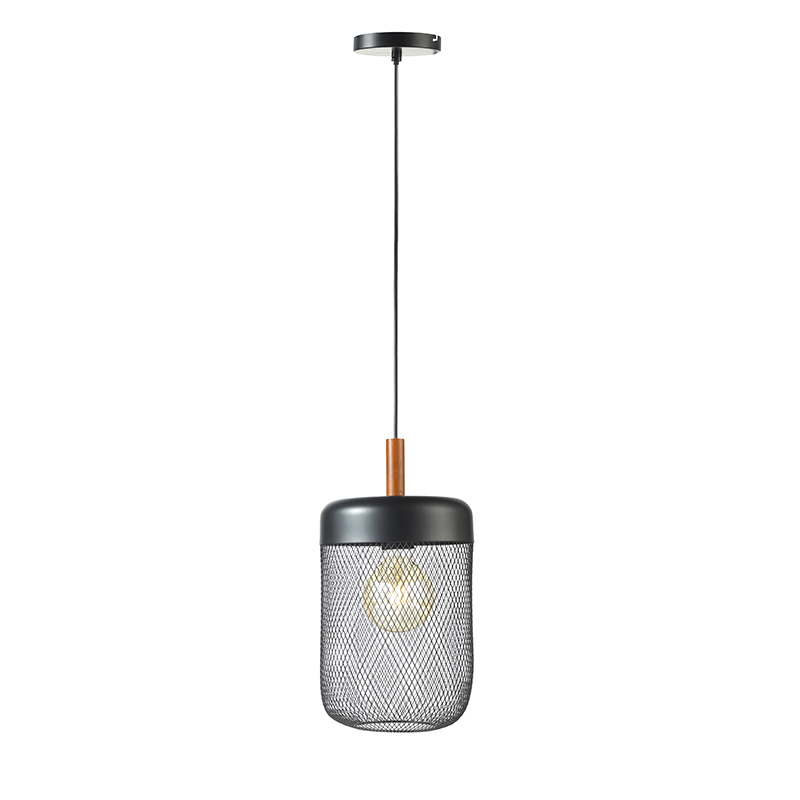 Φωτιστικό Οροφής Μονόφωτο Aca Parot TF501P20BK Black/Wood
