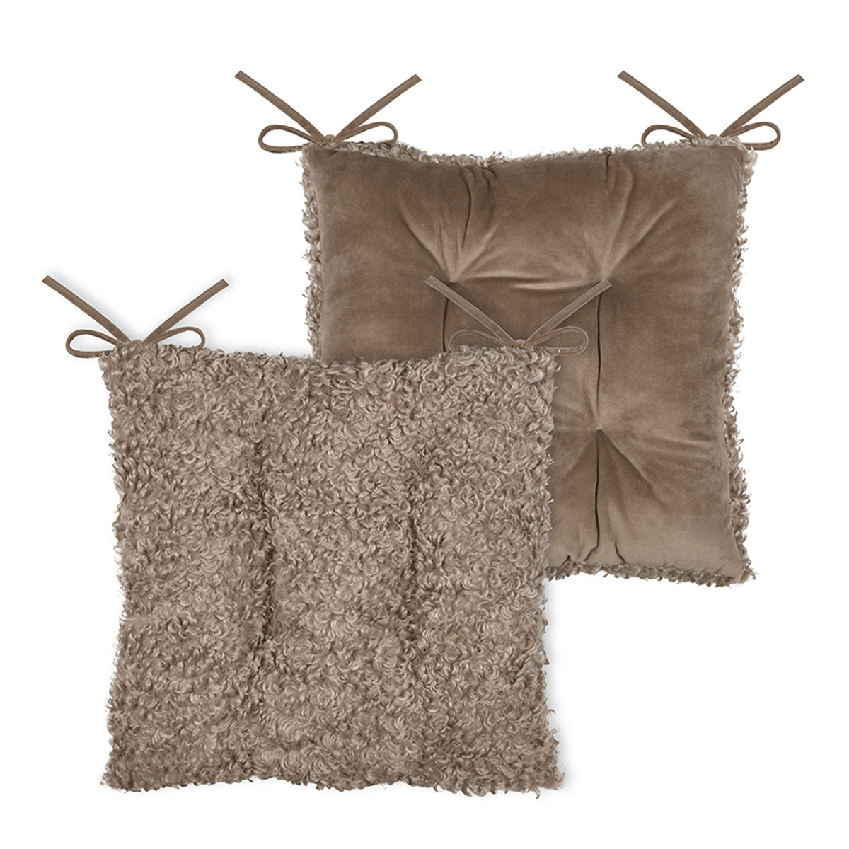 Μαξιλάρι Καρέκλας Μπουκλέ 2 Όψεων (38x38) S-F Cozy Life Taupe CUE008002GAL