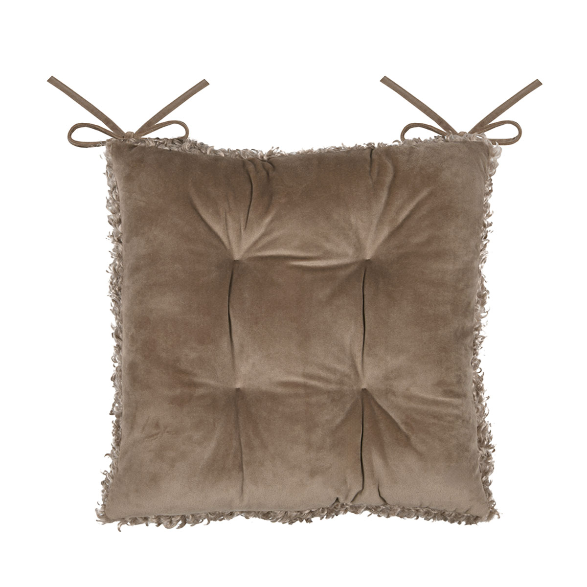 Μαξιλάρι Καρέκλας Μπουκλέ 2 Όψεων (38x38) S-F Cozy Life Taupe CUE008002GAL