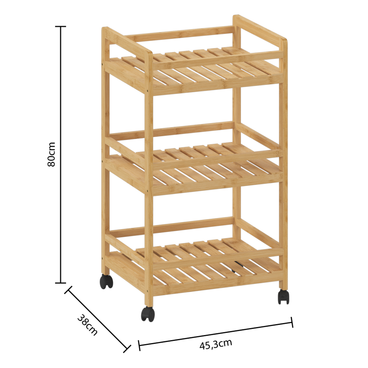 Τρόλεϊ Ραφιέρα 3 Θέσεων (45X38X80) F-V Linha 189638 Μπάνιο Έπιπλα Μπάνιου Spitishop