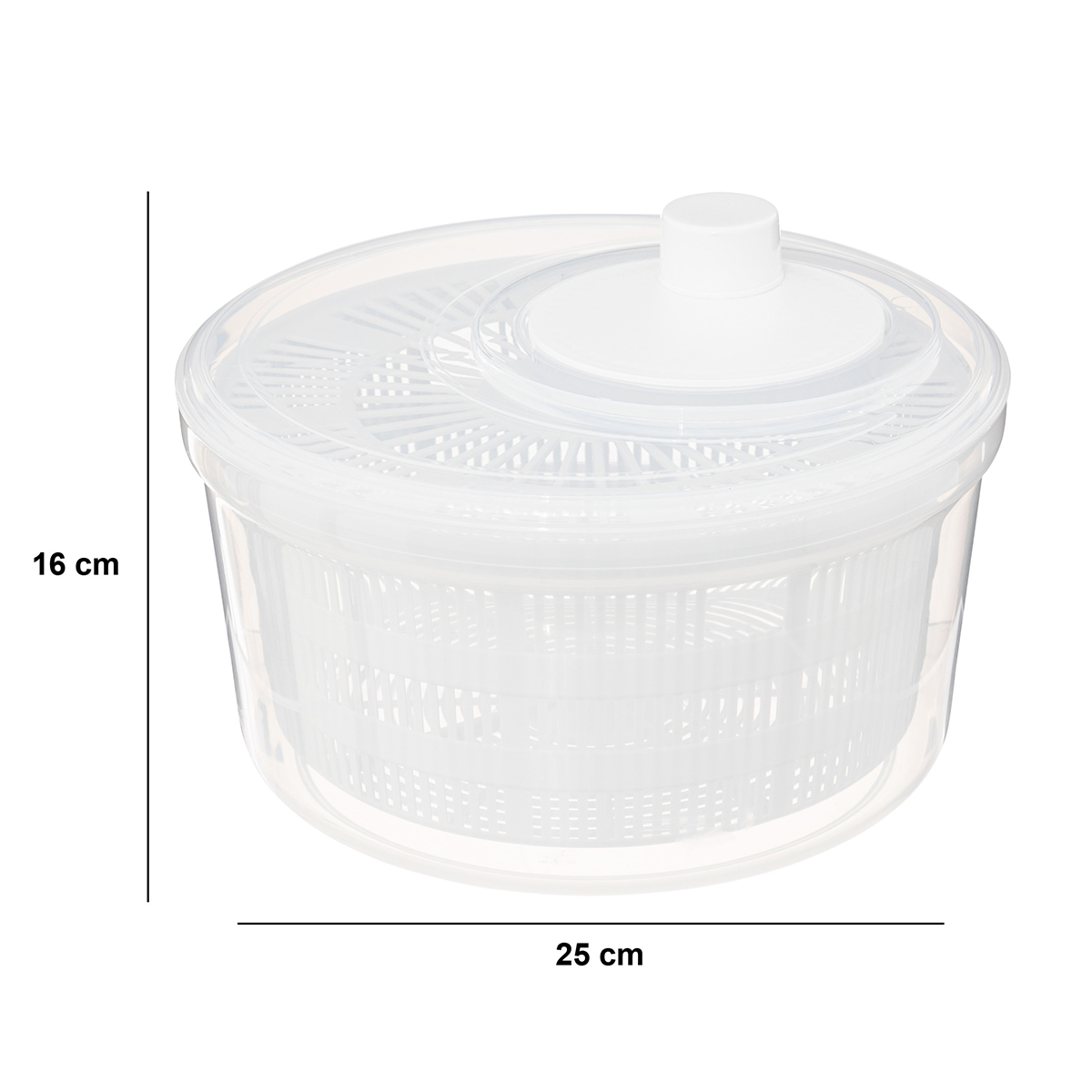 Στραγγιστήρι - Σουρωτήρι Λαχανικών (Φ25X16) F-V Salad Spinner 189916 White Μαγειρική Ζαχαροπλαστική Εργαλεία Κουζίνας Μαγειρικής Σουρωτήρια Spitishop