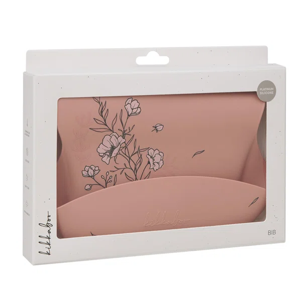 Σαλιάρα Σιλικόνης 6+ Μηνών (23.5x23.5) Kikka Boo Flora Blush