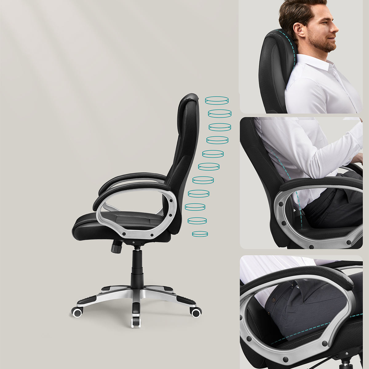 Καρέκλα Γραφείου (70x70x122) Songmics OBG22B