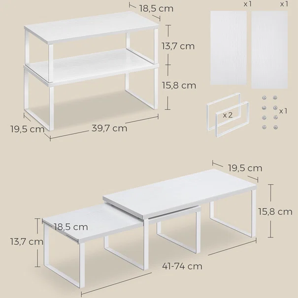 Ράφια Οργάνωσης (Σετ 2τμχ) Songmics KCS025W01