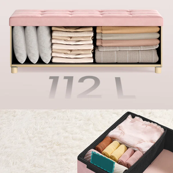 Ταμπουρέ Με Αποθηκευτικό Χώρο (110x38x40) Songmics LSF0518R02