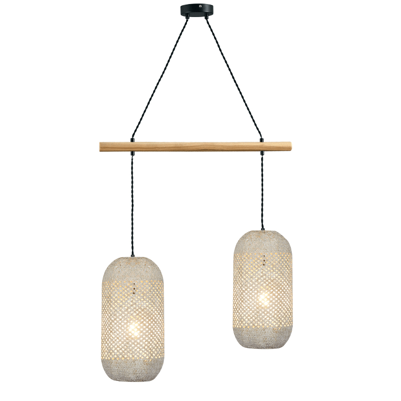 Φωτιστικό Οροφής Δίφωτο Aca Coconut OD762P60RW Rattan