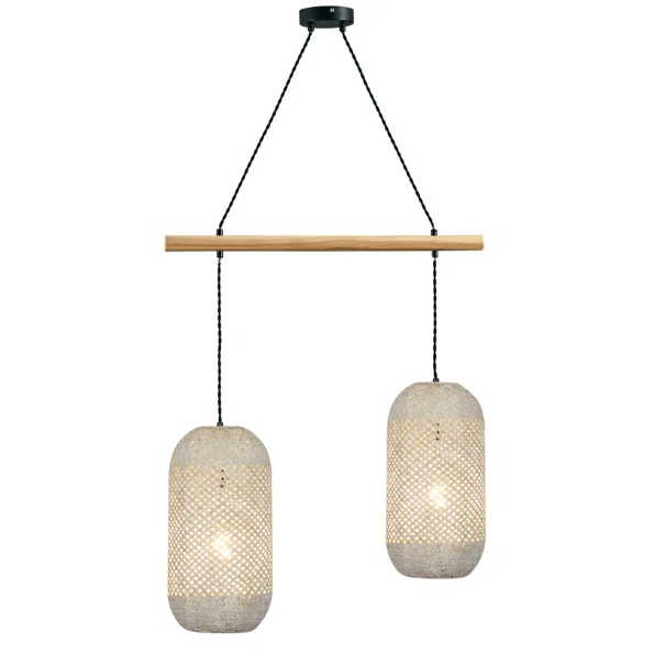Φωτιστικό Οροφής Δίφωτο Aca Coconut OD762P60RW Rattan