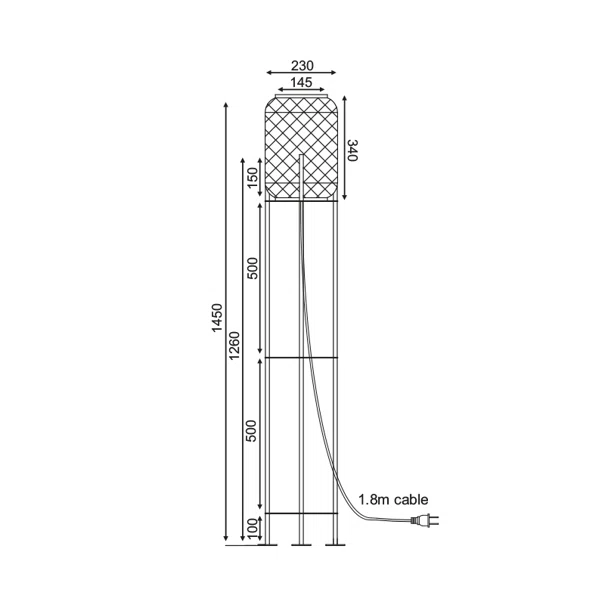 Φωτιστικό Δαπέδου Aca Sahara AR3191F145NB Bamboo