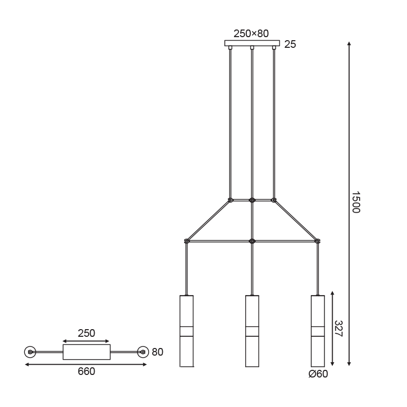 Φωτιστικό Οροφής Τρίφωτο Aca Da Vinci Hm853P66Bk Black Φωτιστικά Κρεμαστά Spitishop