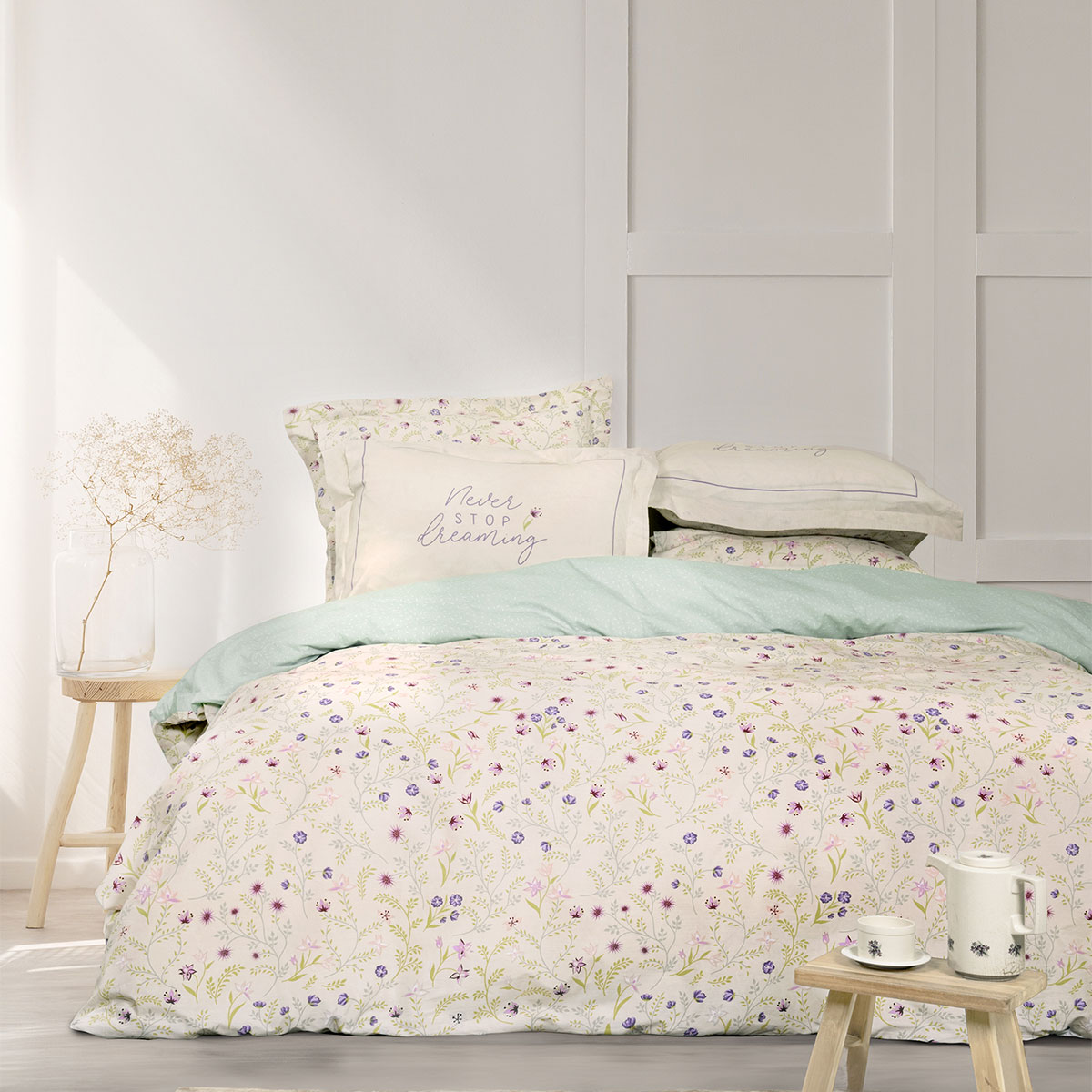 Παπλωματοθήκη Υπέρδιπλη (Σετ 220x240) 2 Όψεων Nima Dream Garden