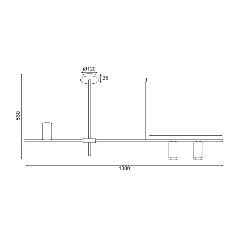 Φωτιστικό Οροφής Τρίφωτο Aca Aristo Od843C130B Black Φωτιστικά Κρεμαστά Spitishop