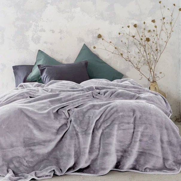 Κουβέρτα Βελουτέ Μονή (160x220) Nima Bed Linen Coperta Smoky Lilac
