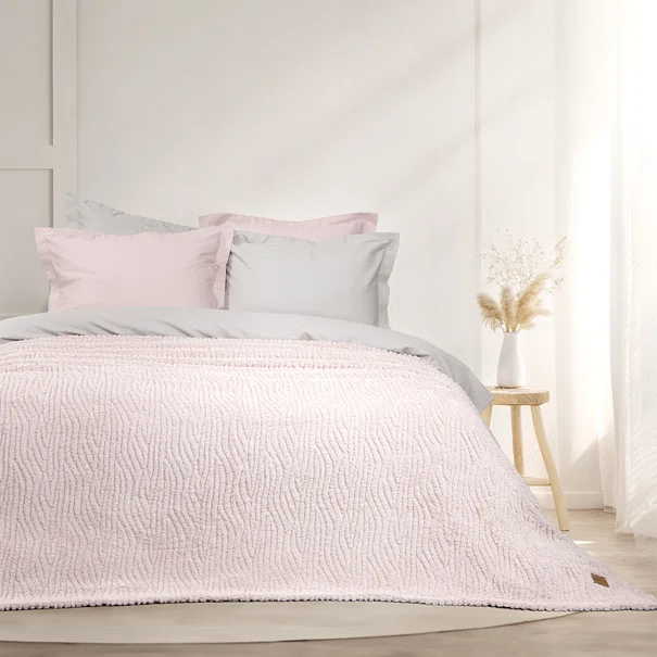 Κουβέρτα Fleece Υπέρδιπλη (220x240) Nima Serenus Nude Pink