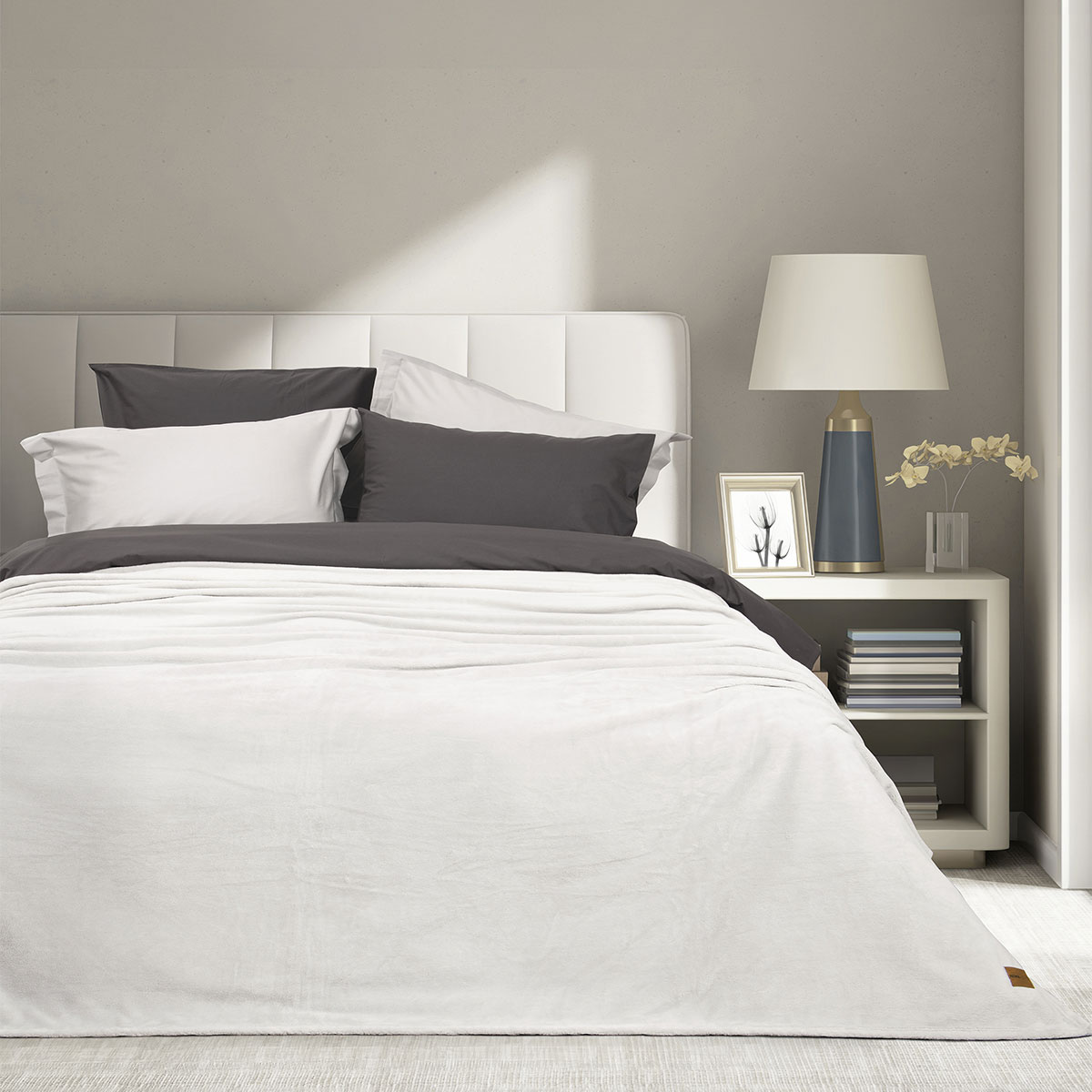 Κουβέρτα Fleece Υπέρδιπλη (220x240) Nima Alpa Grey