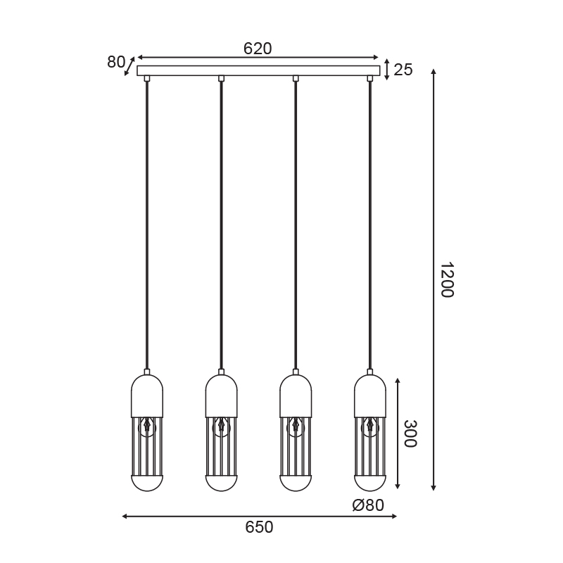 Φωτιστικό Οροφής Πολύφωτο Aca Lab Hm174P65Wh White Φωτιστικά Κρεμαστά Τραπεζαρίας Spitishop
