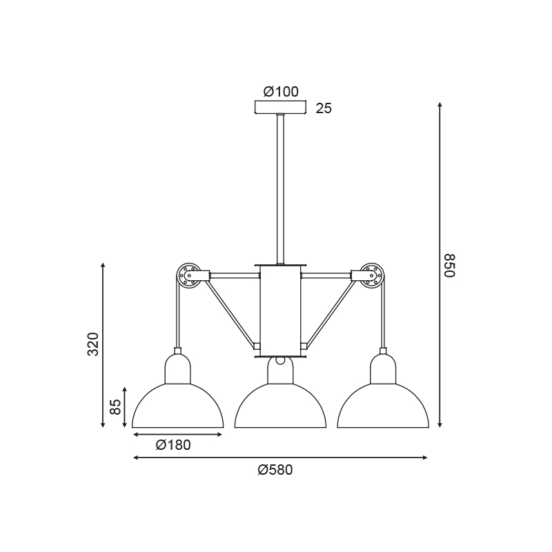 Φωτιστικό Οροφής Τρίφωτο Aca Cezanne Eg5793P58G Grey Φωτιστικά Κρεμαστά Spitishop