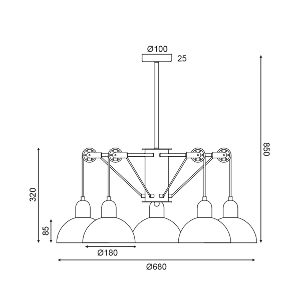 Φωτιστικό Οροφής Πολύφωτο Aca Cezanne EG5795P58G Grey