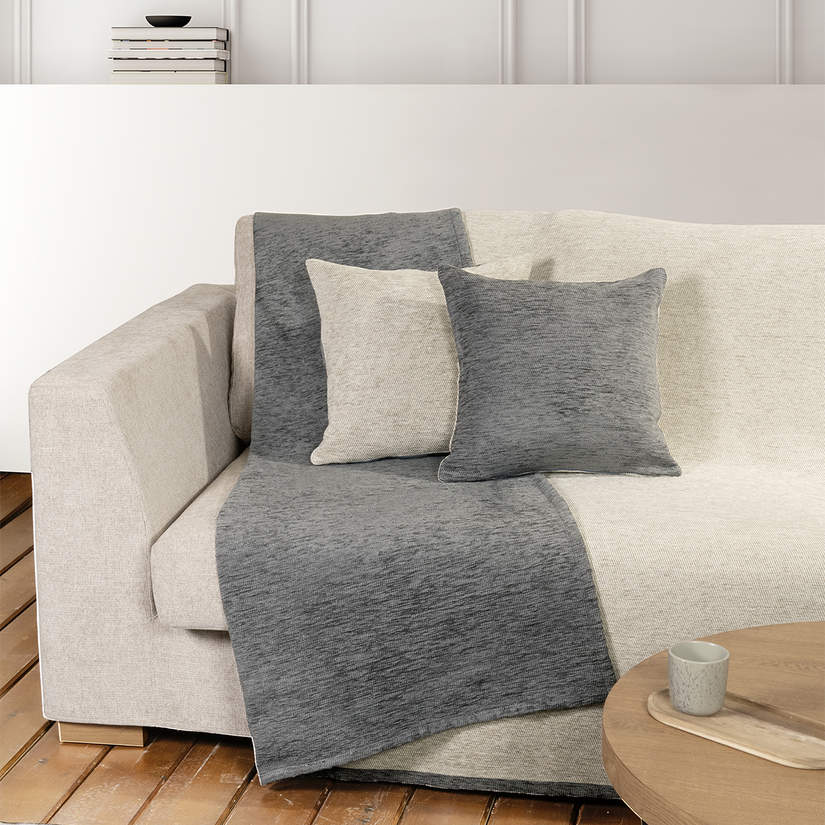 Ριχτάρι Καναπέ Διθέσιου 2 Όψεων (180x240) Nima Caldo Grey-Ivory