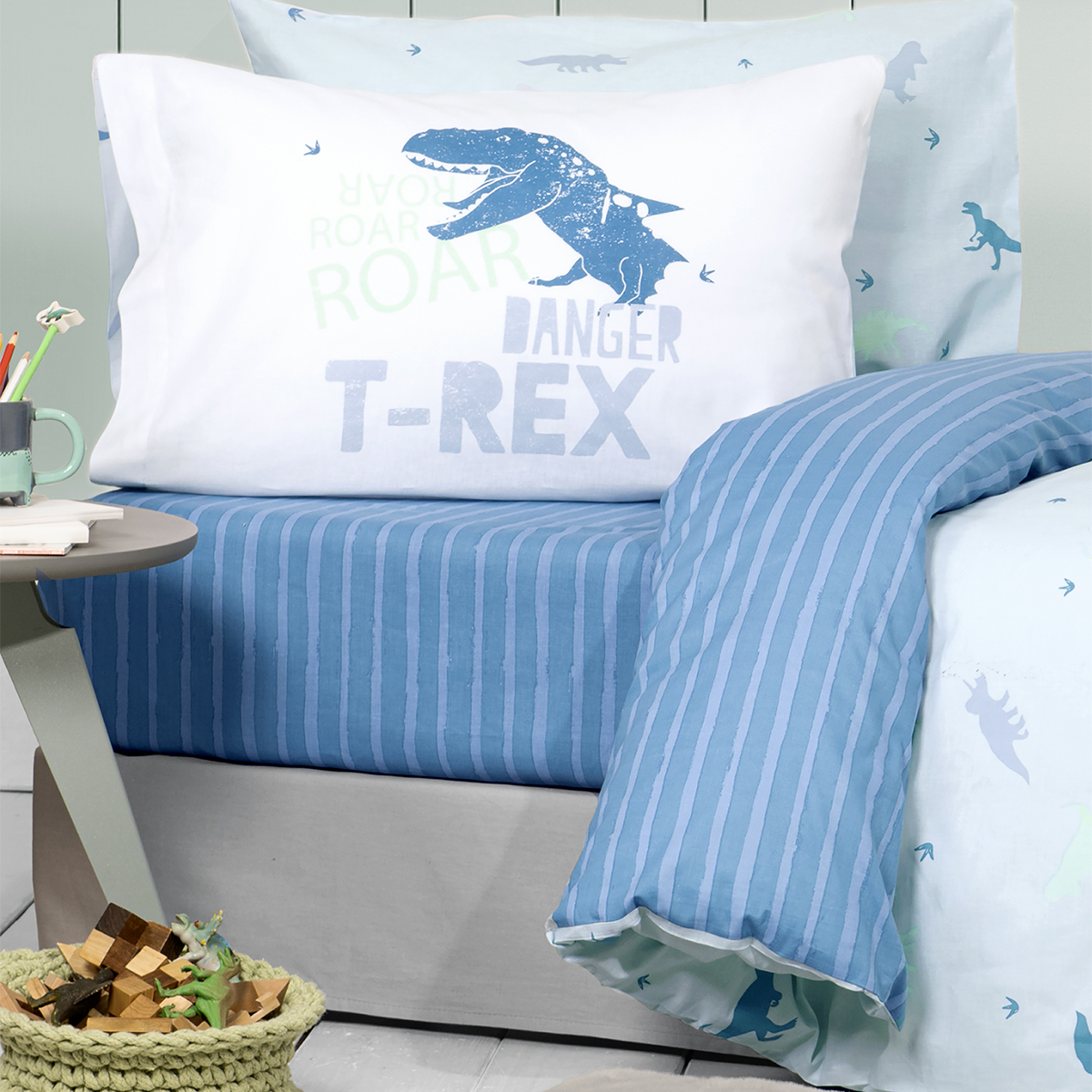 Παπλωματοθήκη Μονή (Σετ 160X240) 2 Όψεων Nima Kids Roar Παιδικά Λευκά Είδη 'Υπνου Παπλωματοθήκες Παιδικές για Αγόρια Spitishop