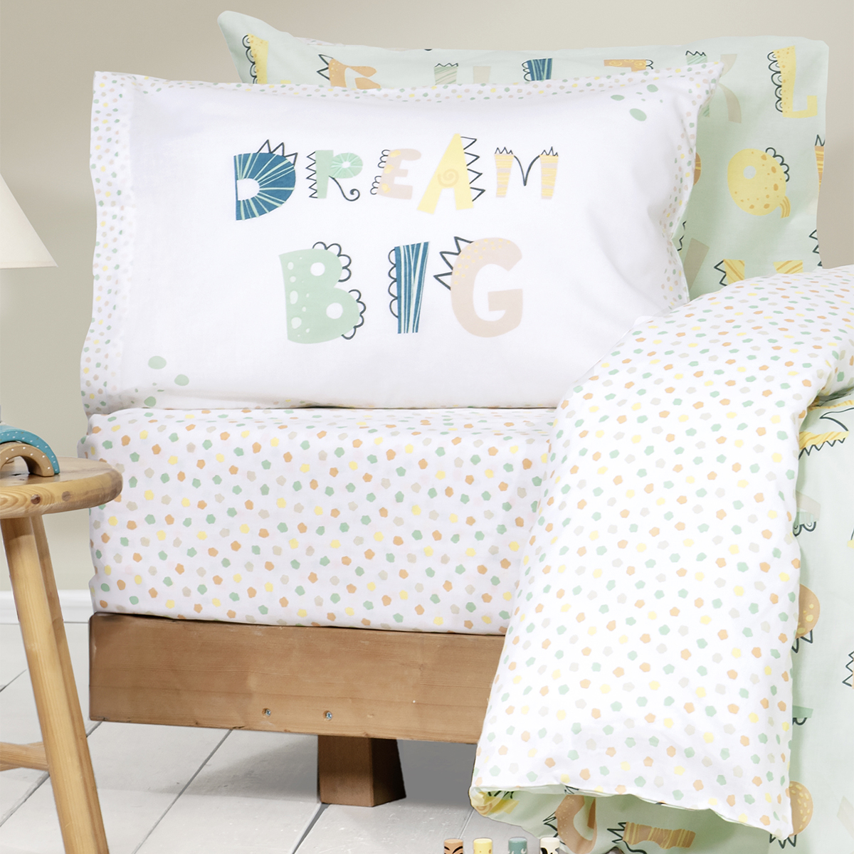 Σεντόνια Μονά (Σετ) Nima Kids Dream Big Παιδικά Λευκά Είδη 'Υπνου για Κορίτσια Spitishop