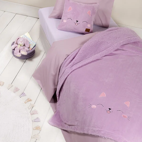 Κουβέρτα Fleece Μονή Με Γουνάκι (160x220) Nima Lily