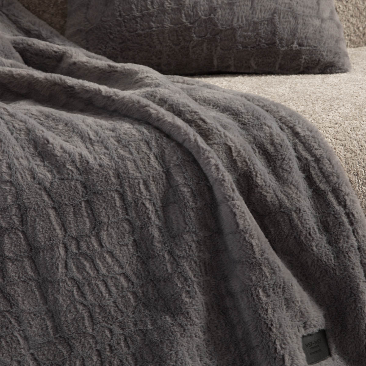 Διακοσμητικό Μαξιλάρι Γούνινο (45X45) Nef-Nef Homeware Mentor Grey Λευκά Είδη Σαλονιού Μαξιλάρια Διακοσμητικά Τετράγωνα Spitishop