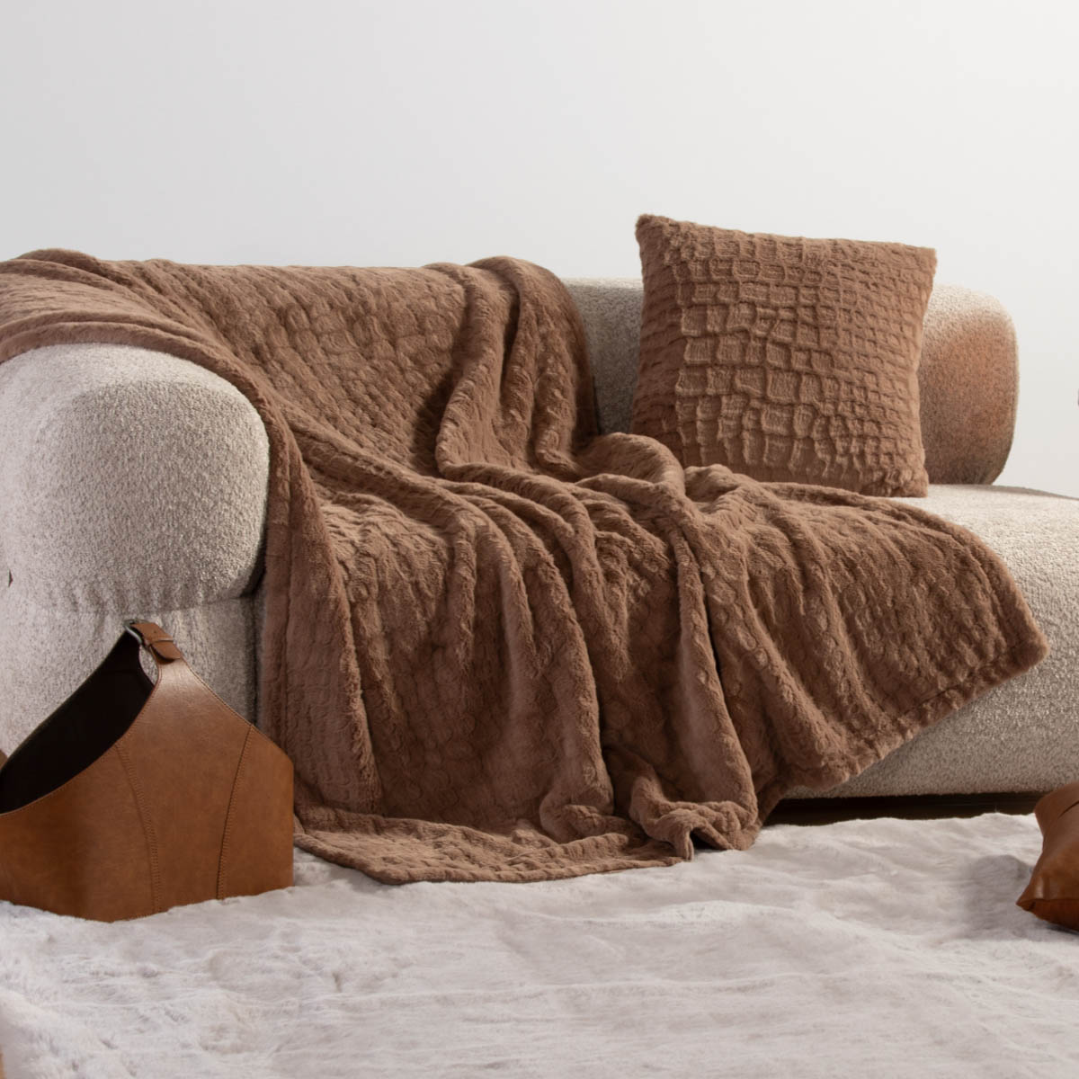Διακοσμητικό Μαξιλάρι Γούνινο (45X45) Nef-Nef Homeware Mentor Mocca Λευκά Είδη Σαλονιού Μαξιλάρια Διακοσμητικά Τετράγωνα Spitishop