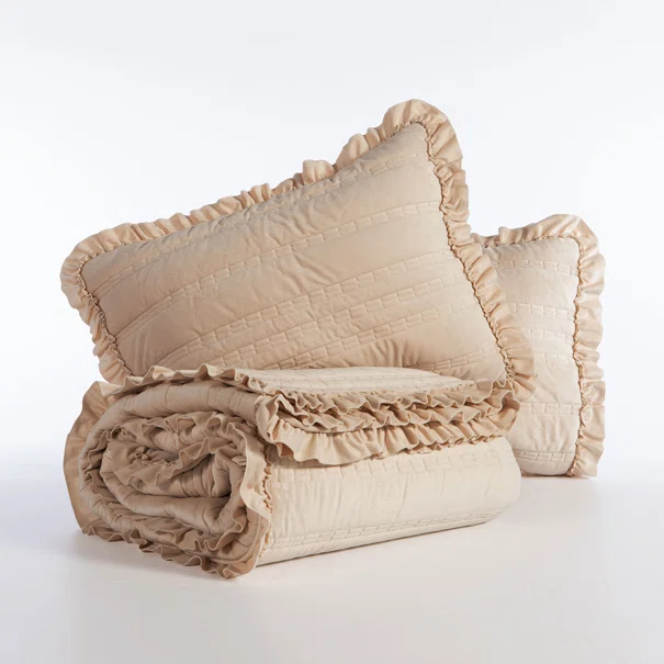 Λεπτό Πάπλωμα Βελουτέ Υπέρδιπλο (230x240) Nef-Nef Homeware Elements Sirion Ecru