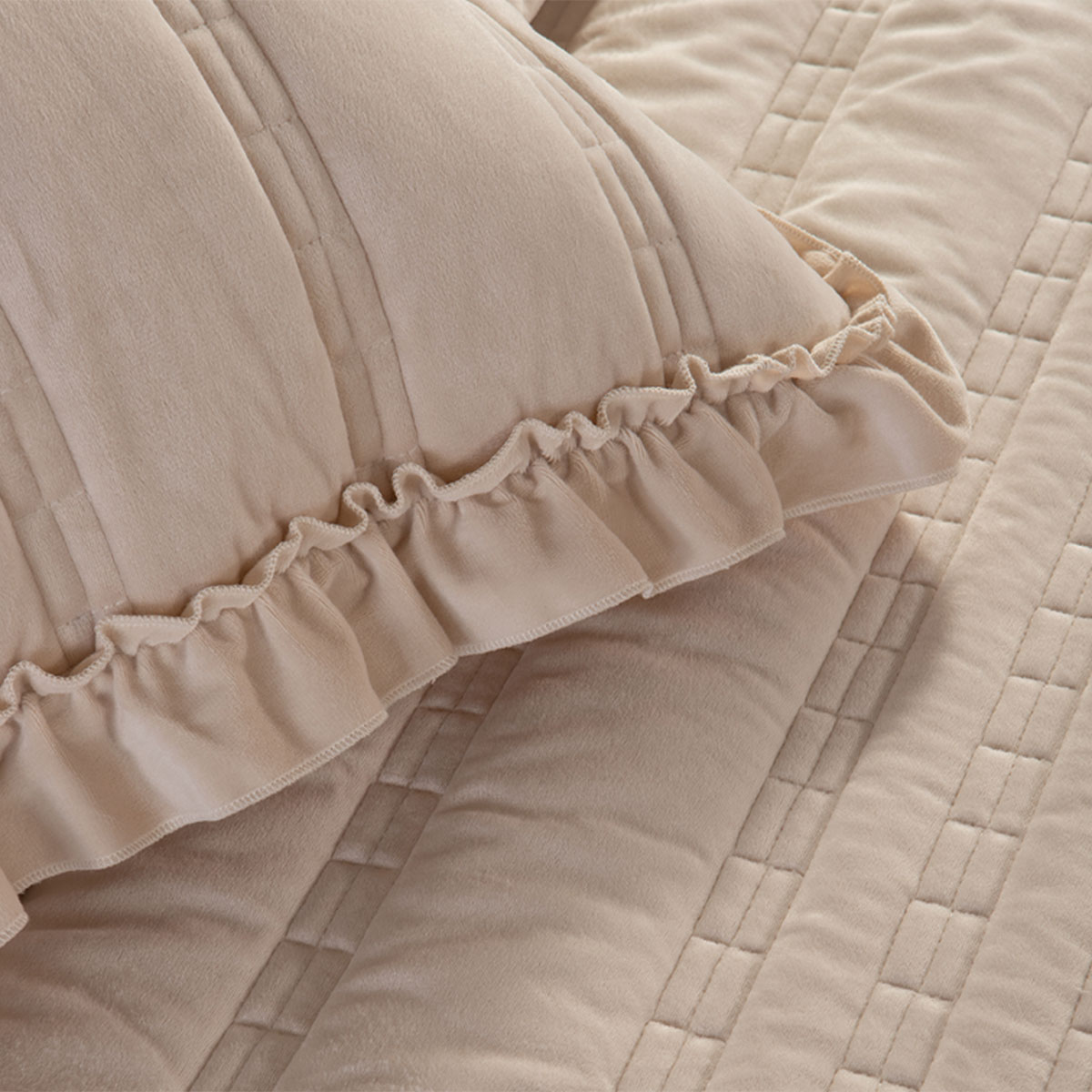 Λεπτό Πάπλωμα Βελουτέ Υπέρδιπλο (230X240) Nef-Nef Homeware Elements Sirion Ecru Λευκά Είδη Κρεβατοκάμαρας Παπλώματα με Σχέδιο Υπέρδιπλα Διπλά 