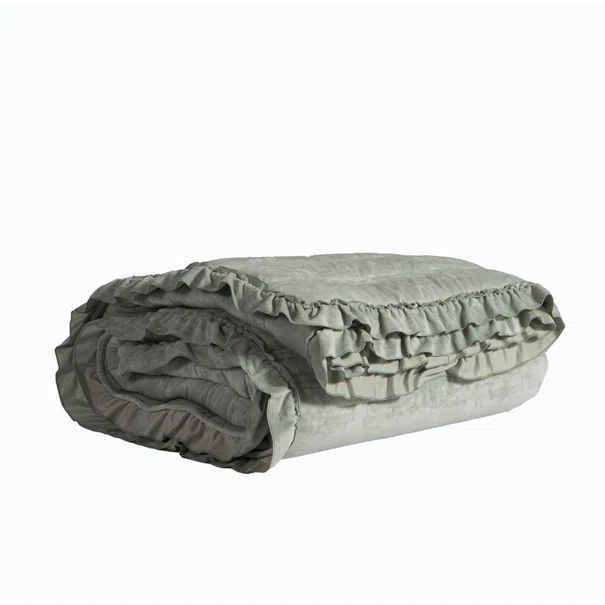 Λεπτό Πάπλωμα Βελουτέ Υπέρδιπλο (230x240) Nef-Nef Homeware Elements Sirion Mint Grey