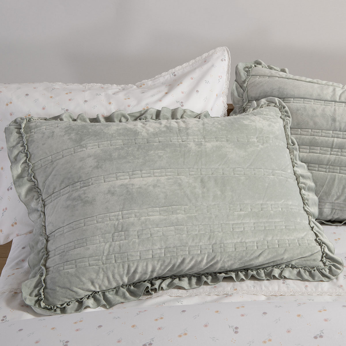 Ζεύγος Μαξιλαροθήκες (52x72) Nef-Nef Homeware Elements Sirion Mint Grey