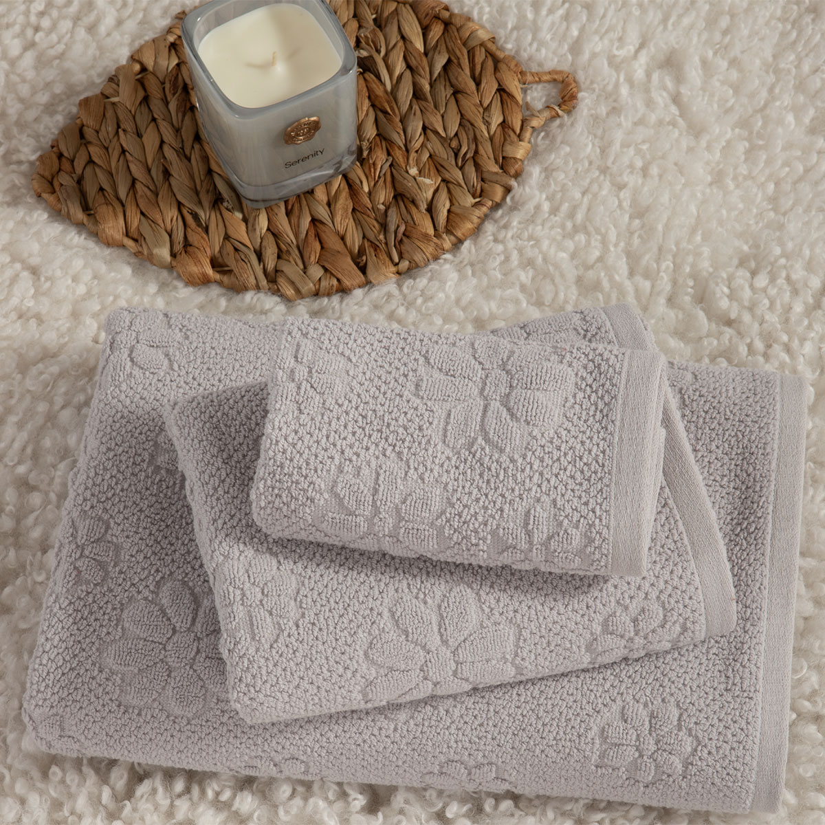 Πετσέτα Προσώπου (50x90) Nef-Nef Homeware Premium Margot Grey 550gsm