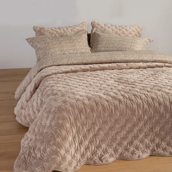 Λεπτό Πάπλωμα Βελουτέ Υπέρδιπλο (230x240) Nef-Nef Homeware Premium Priver Beige