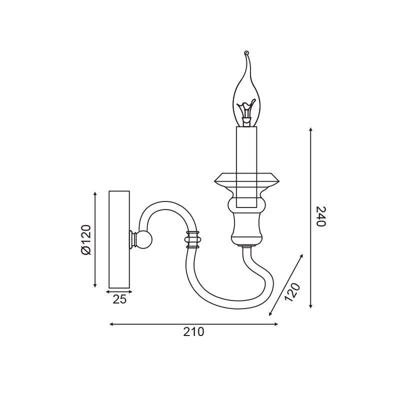 Απλίκα Τοίχου Aca Toulouse Eg171W12R Rust Φωτιστικά Απλίκες Spitishop